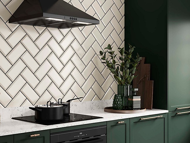 herringbone pattern kitchen tile